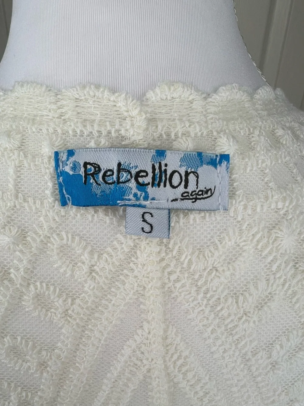 Rebellion Again Ivory Lace Crochet Duster Kimono Cardigan Boho Small